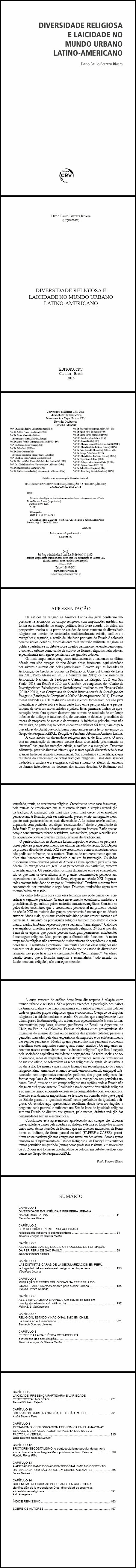 DIVERSIDADE RELIGIOSA E LAICIDADE NO MUNDO URBANO LATINO-AMERICANO